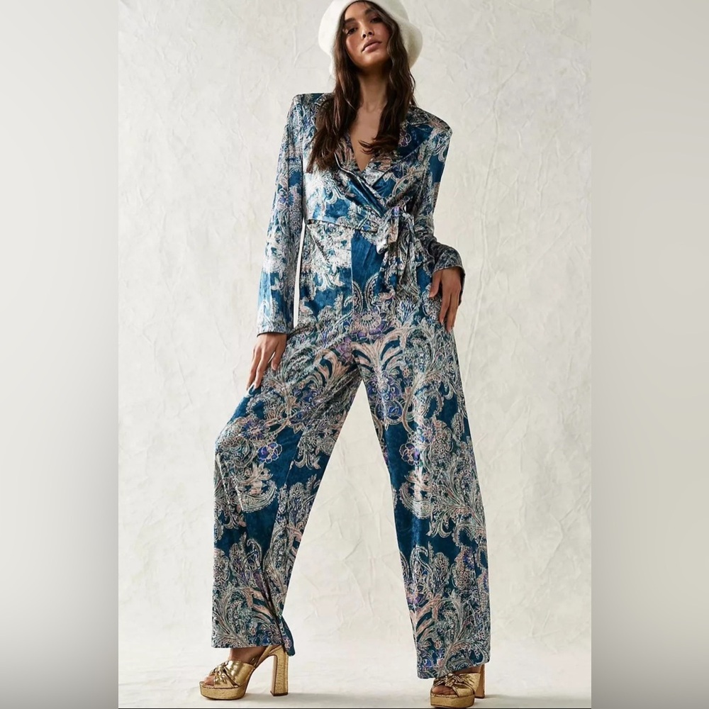 SOLD- NWT Free People Delphine Velvet Jumpsuit S